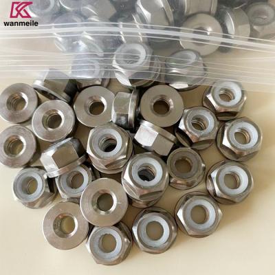 China Titanium Nylon Insert Nuts Metal Lock Hex Flange Locking Nuts M6 M8 for sale