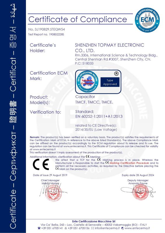 CE - Shenzhen Topmay Electronic Co., Ltd.
