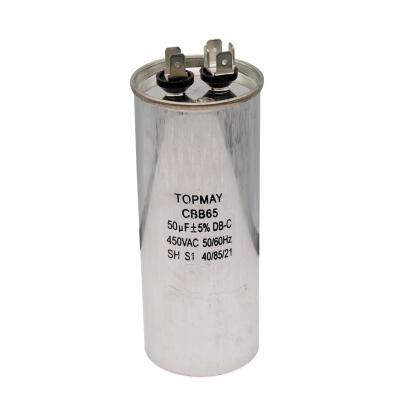 China CBB65 Motor Run Capacitor 50uF 450VAC Round-Shaped For Air Conditioner for sale