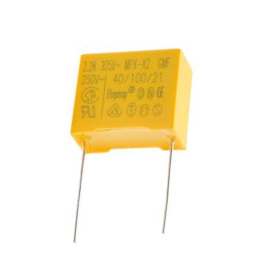 China P22.5 Polypropylene Film Capacitor 2.2uF MKP Safety Metallized X2 275VAC 305VAC for sale