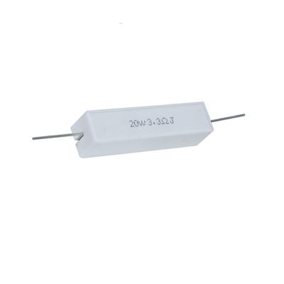 China SQP Wirewound Ceramic Cement Resistor Axial Horizontal 20W 3.3Ω 33Ω 5% for sale