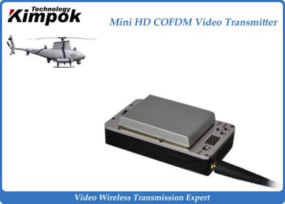 China Relação sem fio video de pouco peso do UAV do transmissor 20km COFDM do UAV de HD com bateria à venda