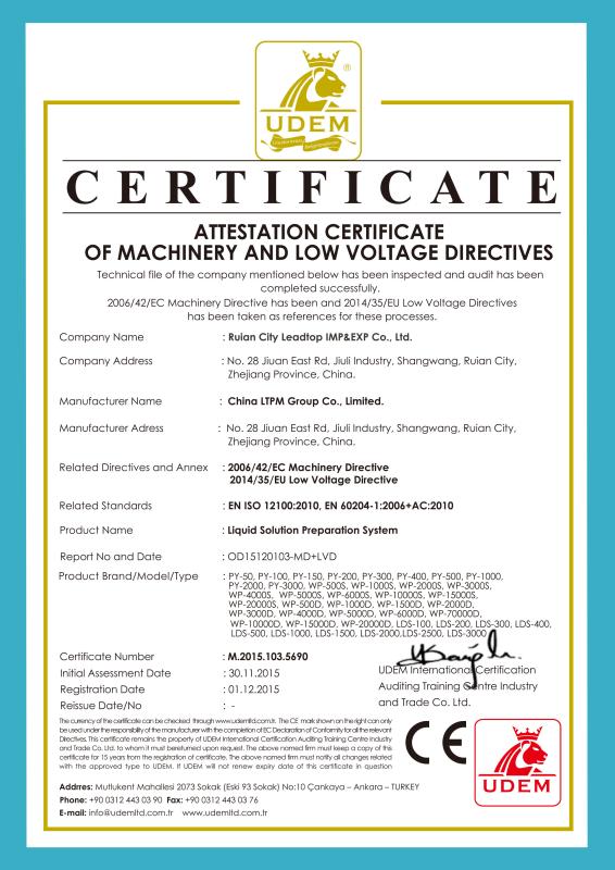 CE - LeadTop Pharmaceutical Machinery Co., LTD