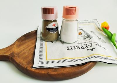 China Rationed Salt Glass Jars Squeezable Cap Salt Jars for sale