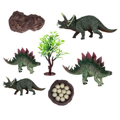 China Kids Simulation PVC Solid Small Dinosaur Fossils Landscape Models Toy Set en venta
