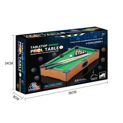 China 35.8*24*8CM Desktop Billiard Table Kids Game Set With Chalk for sale