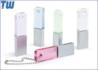 China Slim Rectangle Crystal Pen Drive Colorful with Free Ball Chain for sale