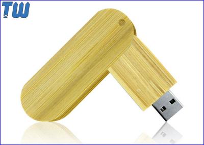 China Twister USB Thumb Drive Natural Wood Bamboo Material Capless Design for sale