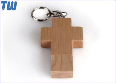 China Wooden Cross 8GB USB Flash Drive Free Key Ring Fine Gift for Christmas for sale