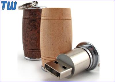 China Mini Wine Barrel 4GB USB Flash Drive Wood Material Free Key Ring for sale