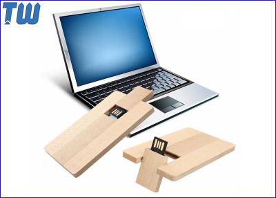China Credit Card USB Flash Pen Drive 4GB Capacity Data Storage Wood Material for sale