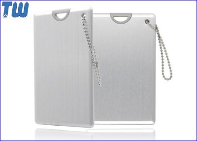 China Stainless Metal Safe Protection Credit Card 8GB Flash Disk with Ball Chain for sale