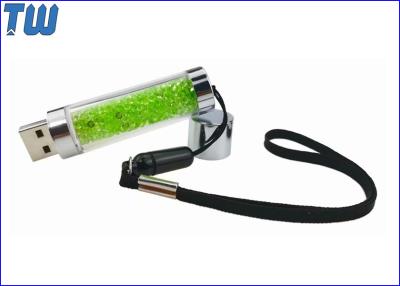 China Transparent Cylinder Crystal Shining 32GB USB Flash Drive USB Memory Stick Free Lanyard for sale