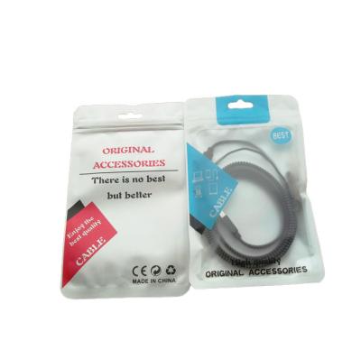 China Matte plastic zipper bag foil charger/USB/phone case bag for sale