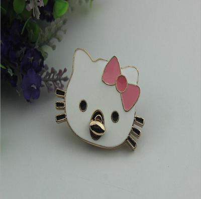 China Beatiful hello kitty patter decorative light gold metal purse turn lock for sale