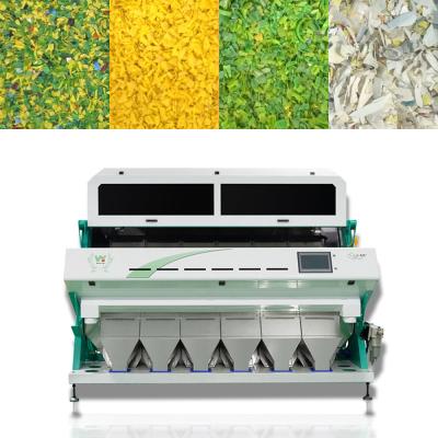 China Recycle Plastic Colour Sorting Machine 6 Chutes 384 Channels for sale