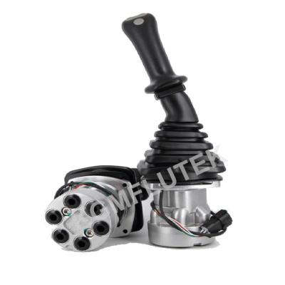 China Crawler Excavator Pilot Valve Hydraulic Joystick Assembly Silver Color for sale