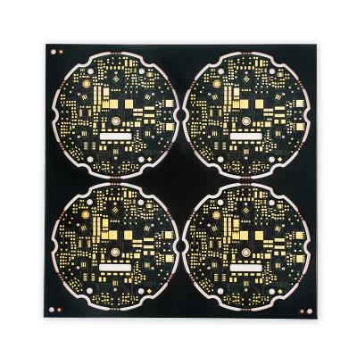 China El Cu impreso de 2 placas de circuito de la capa basó negro del PWB de ENIG/amarillo de cobre en venta