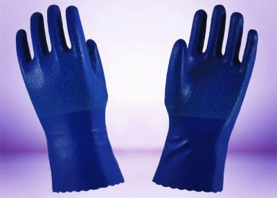 China Logotipo revestido del OEM de los guantes del látex industrial que imprime el guante del trabajo de mano de las rebabas de Eva en venta