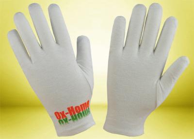 China Bleached White Cotton Cosmetic Gloves Ecological Textile Fabric 23cm Length for sale