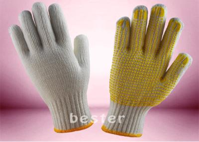 China Desgaste - los guantes hechos punto resistentes de la mano, PVC puntearon muestras libres de los guantes del algodón en venta