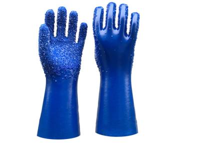 China Single Dipped PVC Dotted Gloves Gauntlet Interlock Liner Stable Working for sale