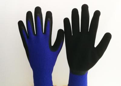 China Black Foam Latex Coated Work Gloves 13 Gauge Nylon Knitting Seamless Liner for sale