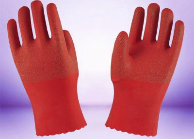 China Heavy Duty long cuff latex palm coated work gloves Rubber Dipped Superior Grip Performance for sale