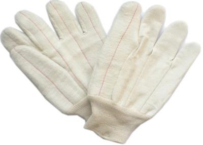 China Diseño de una sola capa del trabajo del almacén del producto de los guantes de la protección del calor de la lona de algodón que cultiva un huerto con el puño de la muñeca del punto en venta