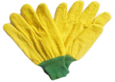 China Yellow Warm Fleece Gardening Working Gloves With Knit Wrist For Winter Use for sale