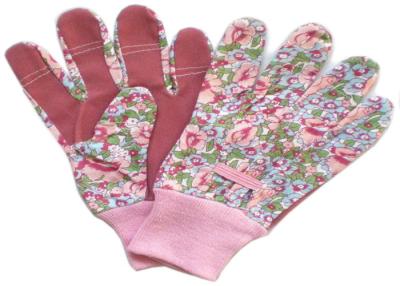 China Back Elastic Line Mixed Cotton / Poly Working Hands Gloves With Knit Wrist for sale