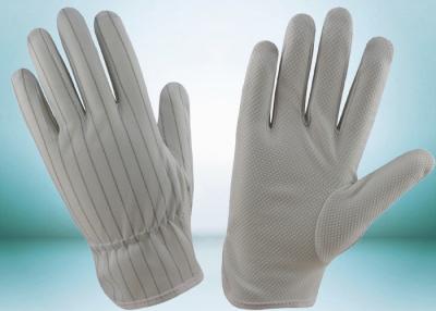 China Lint Free Anti Static Gloves Polyester With Conductive Carbon Lines Reusable for sale