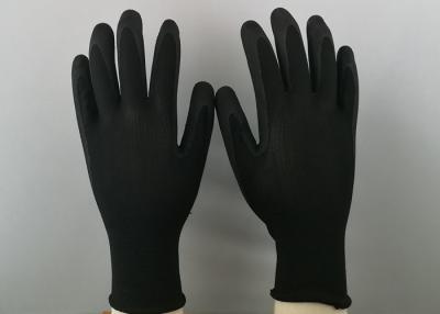 China Seamless Design Black Nitrile Gloves , Nitrile Palm Coated Gloves For Precision Assembly Work for sale