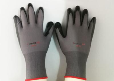 China 13 Gauge Grey Nitrile Coated Gloves Smooth Finished Nitrile for Gardening for sale