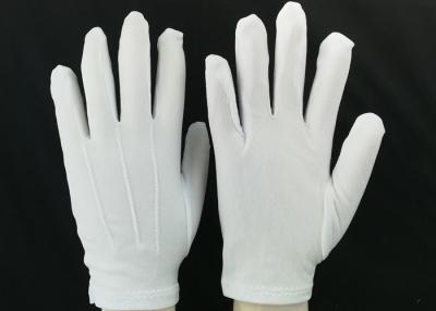 China Bleached White Lint Free Gloves 23g / Pair Weight 100D Yarn Good Moisture Absorbency for sale