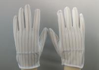 China El PVC del ESD punteó guantes estáticos antis tres líneas parte posterior de las puntadas del diseño encendido en venta