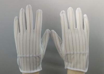 China ESD PVC Dotted 	Anti Static Gloves Three Stitches Lines Design On Back for sale