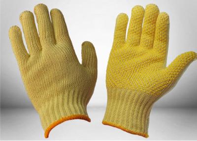 China High Stretch Knitted pvc dotted cut proof cooking gloves slip resistant made of aramid fiber for sale