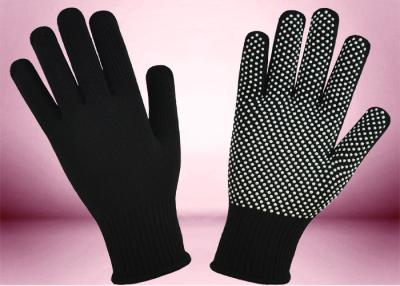 China Blue Freezer Knitted Working Hands Gloves Custom Logo Silicone Printing for sale