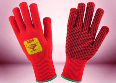 China silicone dots thermal gloves for freezer work environmental friendly nylon materials red color hand protection for sale
