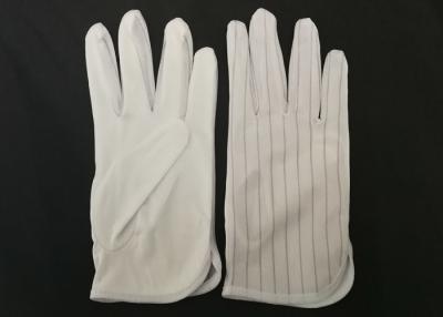 China Materiales no tóxicos estáticos antis de los guantes 75D de la palma micro de la fibra con el atascamiento del poliéster en venta