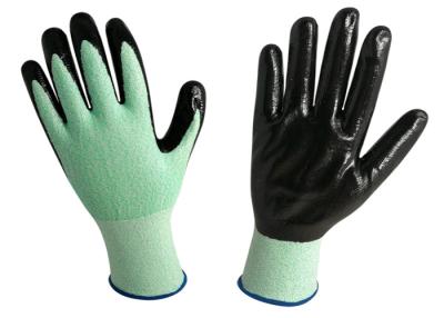 China 15G Knitted Nitrile Exam Gloves Green Color Increased Efficiency At Work for sale