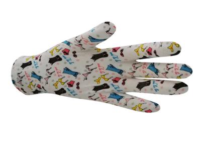 China Flower Printed Cotton Cosmetic Gloves Protecting Fingertip From Drying for sale