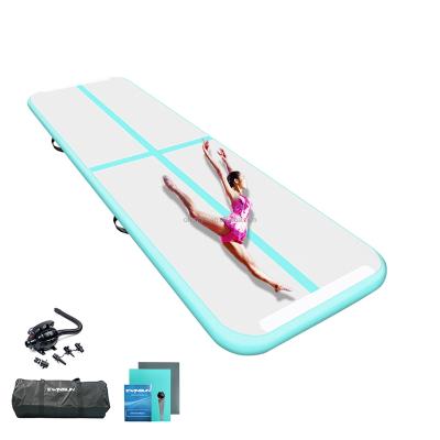 China 3M Inflatable Air Track Mat Gymnastics Tumbling Mint Green Gym Equipment Airtrack Floor Fitness Matt for Indoor Outdoor for sale