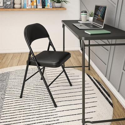 China Hoogte 29,92 inch zwart metalen opklapbare stoelen inklapbare eetkamerstoel anti-slijtage Te koop