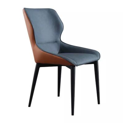 China Stitched Decorative Metal Leg Dining Room Chairs PU Leather Seat multiple colors for sale