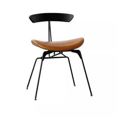 China Abnormity Shape Upholstered Dining Chairs With Black Metal Legs L Size for sale