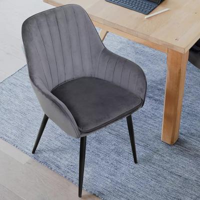China 240 Pounds Bearing Metal Bedroom Chair Velvet Dining Room Chairs Anti Wear for sale