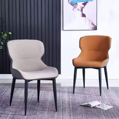 China Dirt Resistant Modern Upholstered Dining Chairs PU Leather Luxury Restaurant Chairs for sale