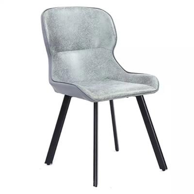 China ISO9001 Grey Upholstered Faux Leather Dining Chairs Wear Resistant for sale